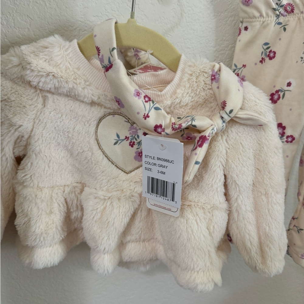 btween Cream and Pink Kids Matching Set